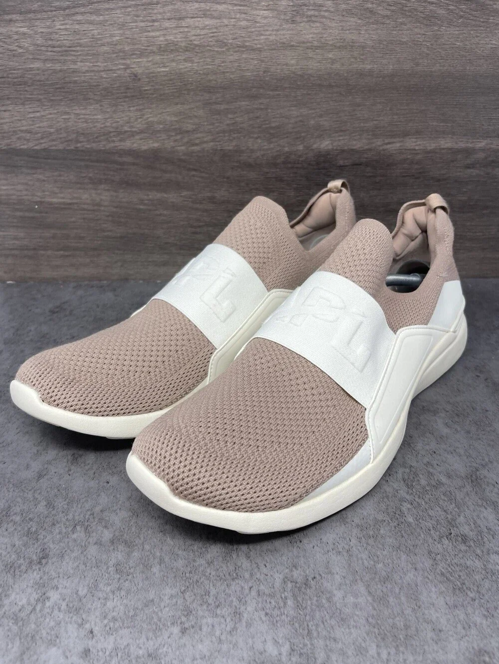 APL TechLoom Bliss Mens Size 14 Beige Slip On Walking Comfort Knit Lot Sneakers